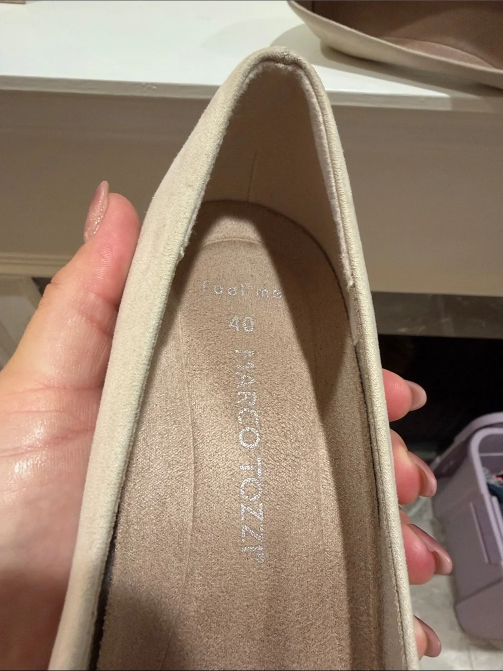 Taupe Low Block Heel Pumps with Textured Heel